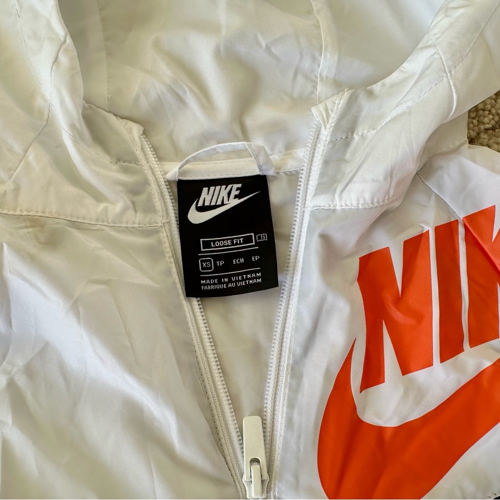 Nike Black White Orange Windbreaker Jacket for Kids - Picture 2 of 4